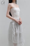 Marc Le Bihan 10-meter silk shrink elastic stretch tube top 26917 series France MLB-26917-BAI White